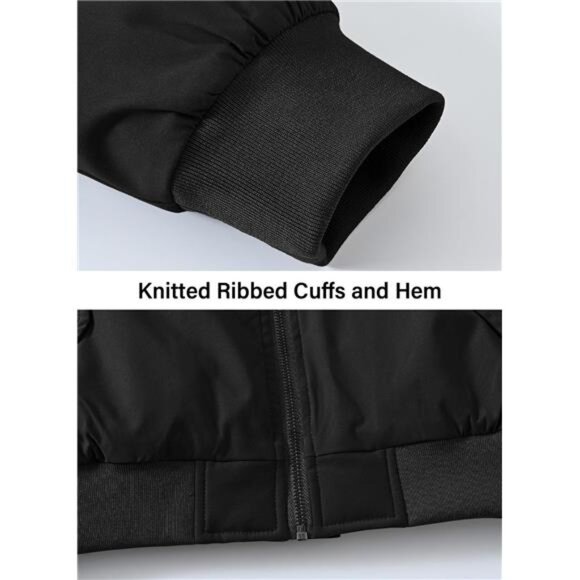 Mens Quilted Bomber Jacket Windproof Padded Coat Warm Casual Fall Winter Outerwe - Picture 5 of 7